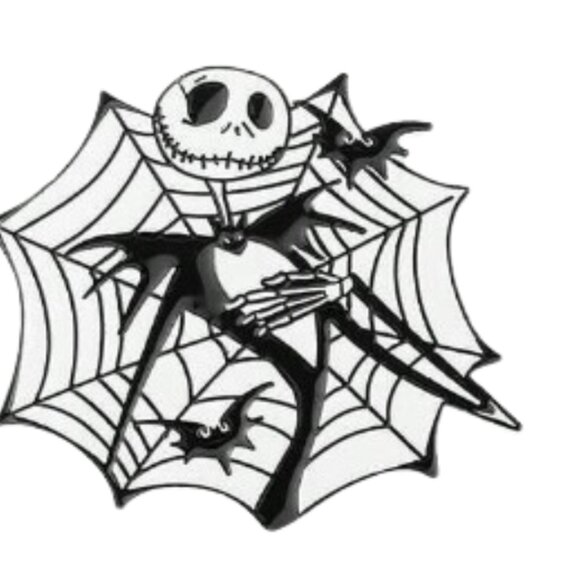 Jack Skellington Enamel Pin | Halloween Spider Web Design | Collectible - Picture 1 of 4